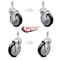 Service Caster 5 Inch Black Polyurethane Wheel Swivel 10mm Threaded Stem Caster Brake, 2PK SCC-TS20S514-PPUB-BLK-TLB-M1015-2-S2 - alternate 2